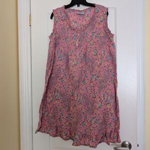 Only Necessities Pink Floral Nightie Size M